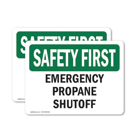 Signmission Emergency Propane Shutoff, 5 in W x Rectangle, Vinyl Decal OS-2PACK-SF-D-35-L-10584